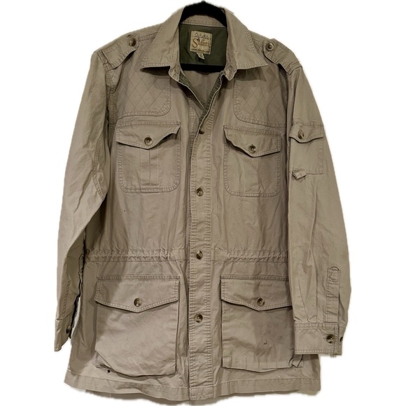 Cabela’s Button Up Shirt Jacket Men’s XL Tall Tan Safari Series Canvas - Picture 1 of 6